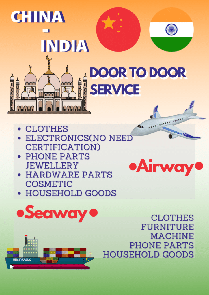 china to India air sea shipment door to door shipping service