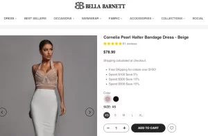 Pearl Halter Bandage Dress Wholesale Price on Bella Barnett Retail Website